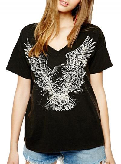 Oasap Women's Casual Glede Pattern Short Sleeve Pullover Summer Tee