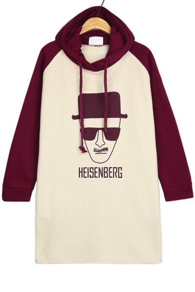 Oasap Contrast Man Graphic Fleece Hoodie