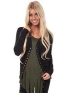 Oasap Casual Solid Single Breasted Long Sleeve Cardigan