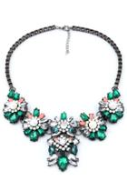 Oasap Green Faux Stone Statement Necklace