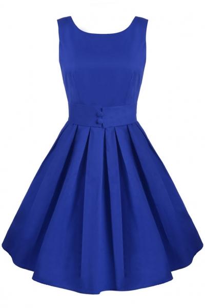 Oasap Hepburn Style Velastic Vintage Waist Bubble Dress