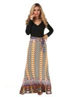 Oasap V Neck Pattern Print Long Sleeve Slim Maxi Dress