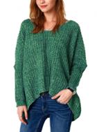 Oasap V Neck Long Sleeve Loose High Low Sweater