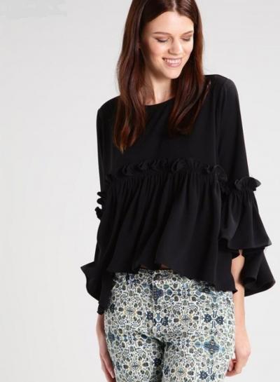 Oasap Funky Ruffled High-low Blouse