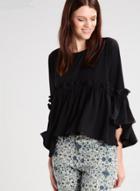 Oasap Funky Ruffled High-low Blouse