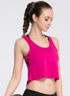 Oasap Fashion Solid High Low Sports Vest