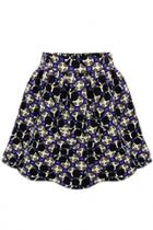 Oasap Stylish Floral Printed Pleated Mini Skirt