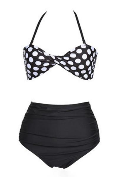 Oasap Polka Dot High Waist Bikini