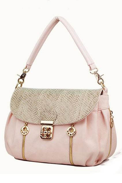 Oasap Elegant Snake Flap Shoulder Bag With Exquisite Buckle