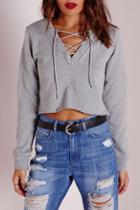 Oasap Chic Lace-up Front Crop Top