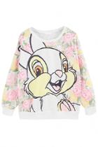 Oasap Lovely Rabbit Graphic Sweatshirt