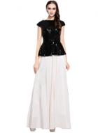 Oasap Women's Elegant Sequin Trim Slim Fit Combo Dress