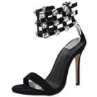 Oasap Open Toe Rhinestone Buckle Stiletto Heels Sandals