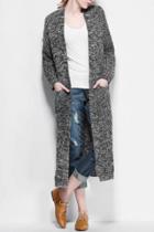 Oasap Fashion Heathered Open Front Cardigan