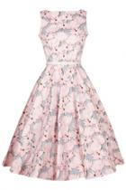 Oasap Incredible Lotus Print Sleeveless Skater Dress