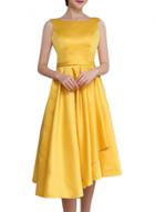 Oasap Women's Solid Color Sleeveless Asymmetric Hem Dress
