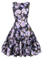 Oasap Vintage A-lline Sleeveless Floral Print Pleated Dress