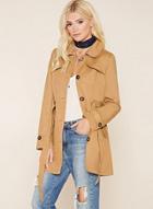 Oasap Single Breasted Solid Color Coat With Belt
