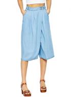 Oasap Women's Fashion Spring Solid Denim Cropped Wide-leg Pants