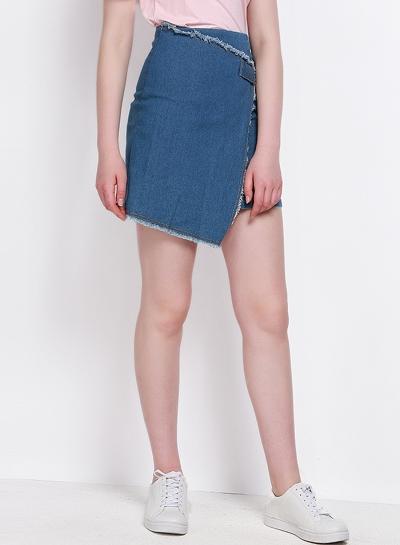 Oasap Fashion Irregular Mini Denim Skirt