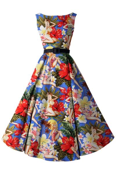 Oasap Fabulous Floral Scoop Neck Swing Dress