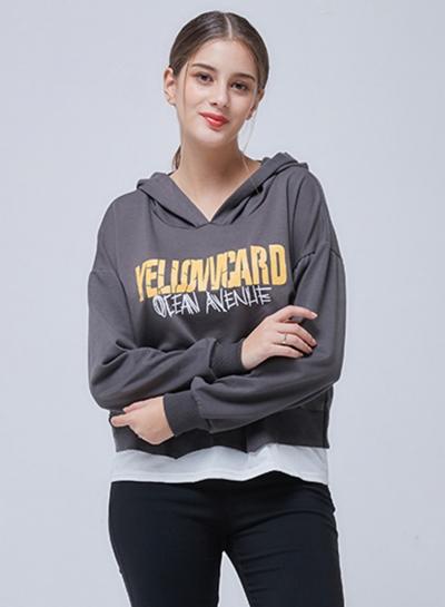 Oasap Fashion Fake 2 Piece Letter Printed Hoodie