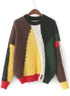 Oasap Fashion Color Block Slit Pullover Sweater