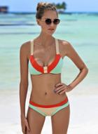 Oasap Patchwork 2 Piece Bikini Set