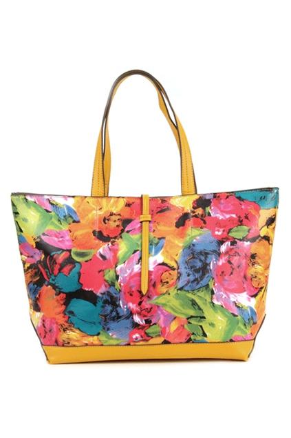 Oasap Flower Print Belted Embellished Shoulder Bag
