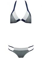 Oasap Women's Two Piece Color Block Halter Bikini Swimsuit Set