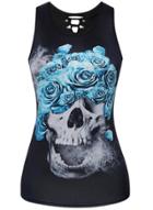 Oasap Backless Round Neck Sleeveless Skull Printed Tanks