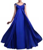 Oasap Women's Cap Sleeve Empire Waist Maxi Evening Prom Dress