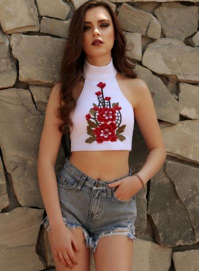 Oasap High Neck Sleeveless Backless Tanks