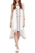 Oasap National Wind Embroidery High-low Slip Dress