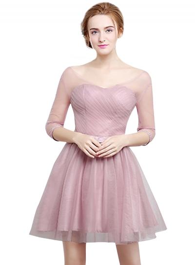 Oasap Women's V Neck Backless Short Party Bridesmaids Dress