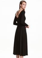 Oasap Women's Vintage Crossed Back Ruffled A-line Dress