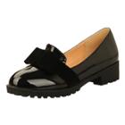 Oasap Round Toe Low Heels Slip-on Bow Shoes