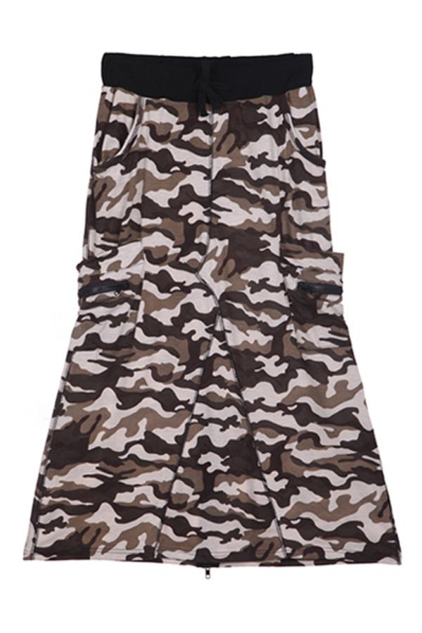 Oasap Camouflage Trumpet Skirt