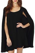 Oasap Modern Round Neck Cape Syle Loose Fit Dress
