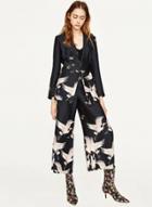 Oasap Vintage Crane Printed Suit