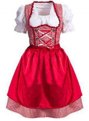 Oasap Short Sleeve Plaid Midi Day Dresses