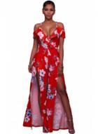 Oasap Floral Warp And Split Long Romper Dress