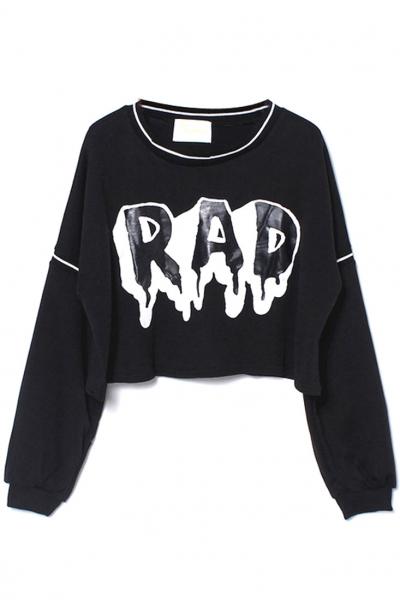 Oasap Chic Rad Cropped Sweatshirt
