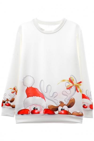 Oasap Dreamy White Christmas Pattern Sweatshirt