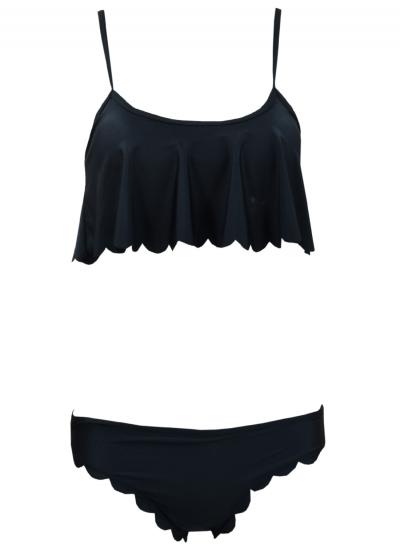 Oasap Women's Beach Spaghetti Strap Scalloped Hem Bikini