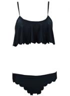 Oasap Women's Beach Spaghetti Strap Scalloped Hem Bikini