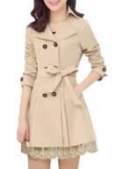 Oasap Women's Casual Double Breasted Trench Coat With Belt