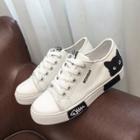 Oasap Round Toe Lace Up Flat Heels Cat Shoes