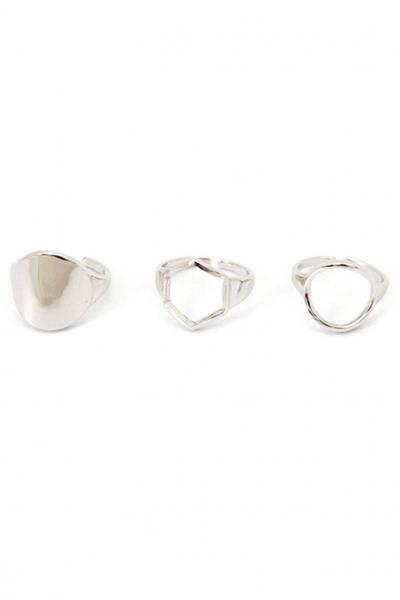 Oasap 3 Pcs Plated Metallic Rings