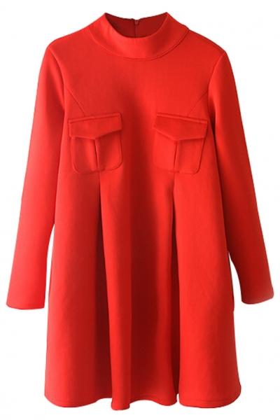 Oasap Street Chic High Neck Structured Dress